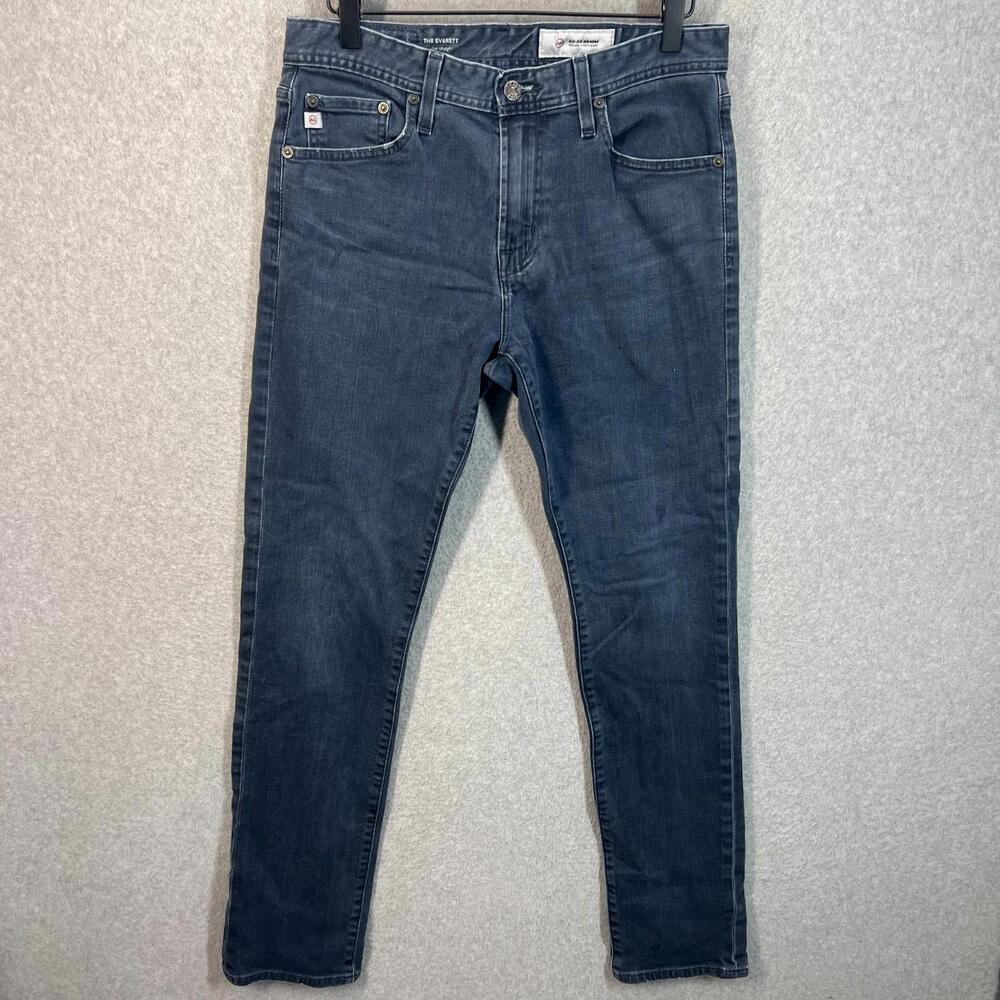 AG Adriano Goldschmied Everett Slim‎ Straight Jeans Men's Size 30x31 Dark Blue